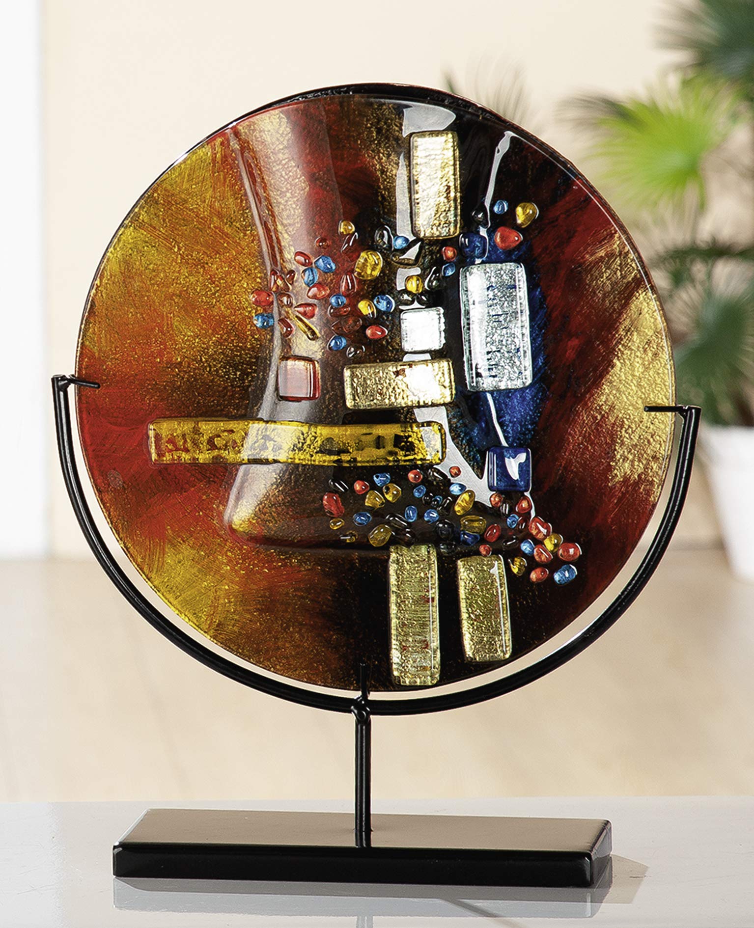 gilde-glas-art-vase-verre-soleil-38-cm-sur-pied-m-tal image 2