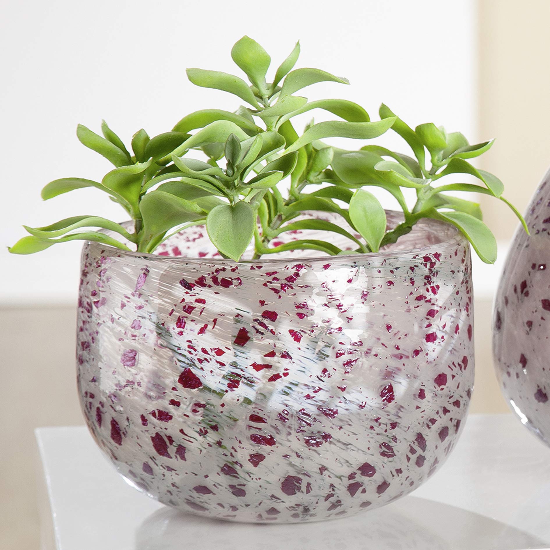 gilde-bols-en-verre-vase-bol-bordeaux-14-5-cm image 2