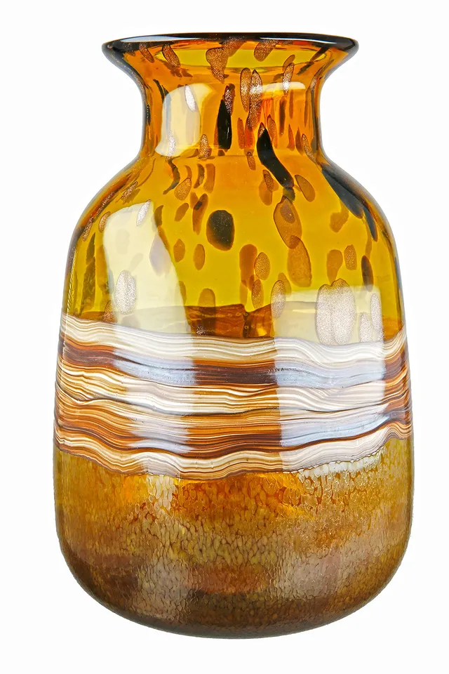 gilde-vases-vase-en-verre-marron-33-cm-fait-main image 1