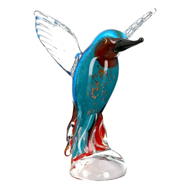 gilde-sculptures-martin-p-cheur-oiseau-verre-22-cm image 1